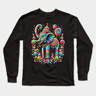 Majestic Elephant in a Hat Long Sleeve T-Shirt